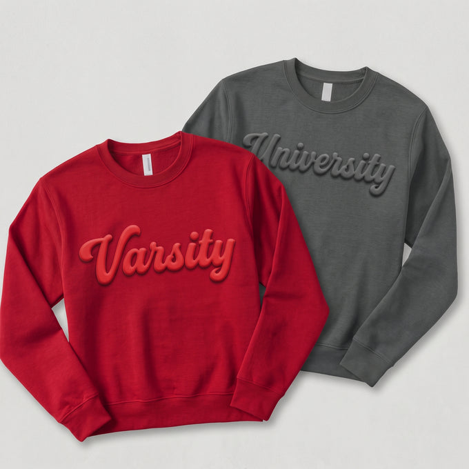 Custom Puff Print Crewneck Sweatshirt