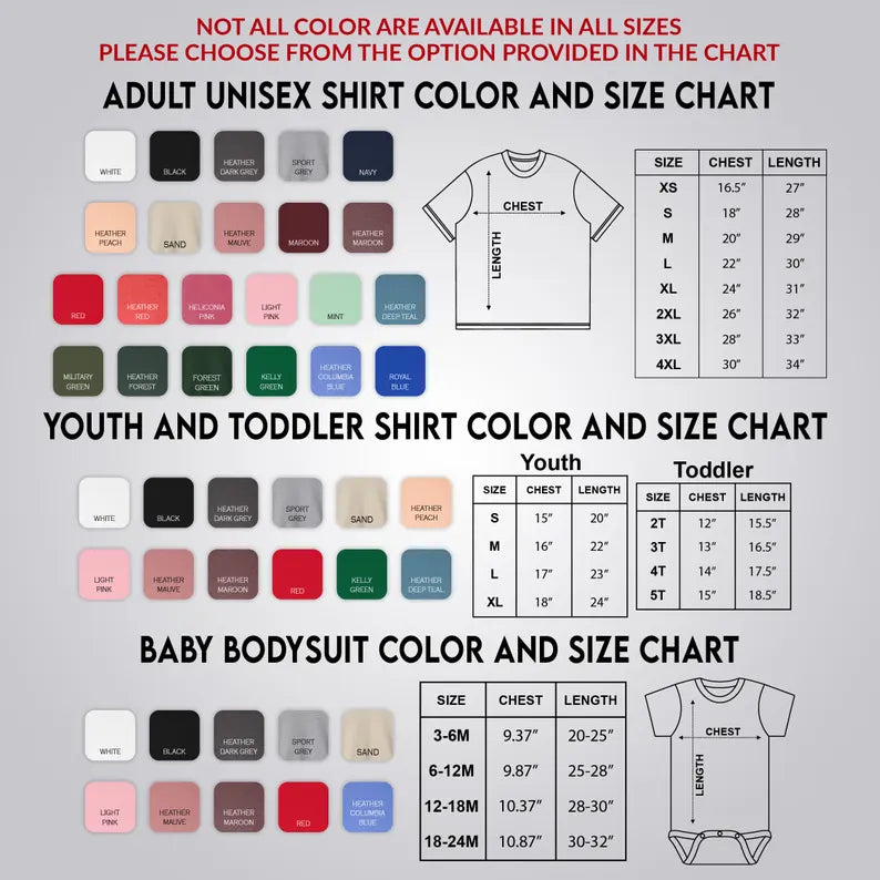 Size measurements for Teeland Adult Sweatshirt