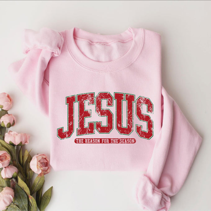 Religious Christmas Sweatshirt: Jesus Is The Reason For The Season, Cute Jesus Lover Gift