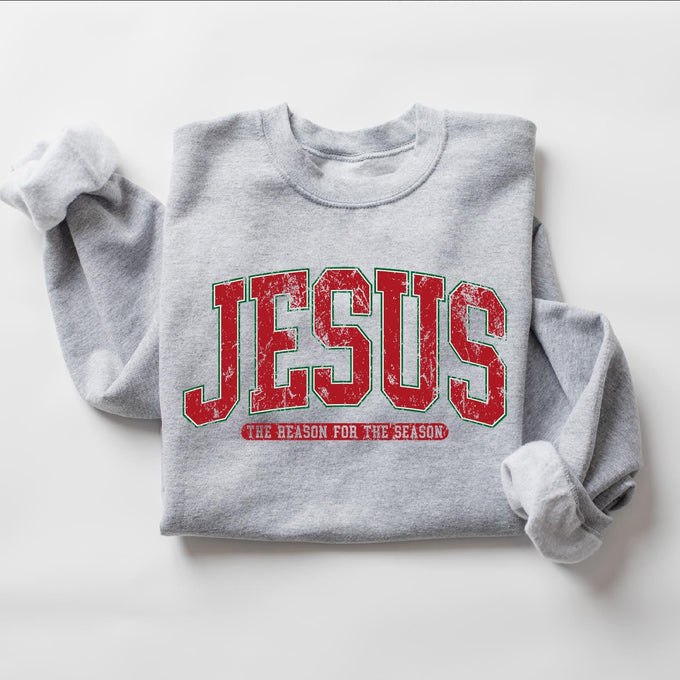 Religious Christmas Sweatshirt: Jesus Is The Reason For The Season, Cute Jesus Lover Gift