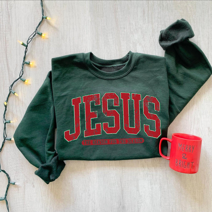 Religious Christmas Sweatshirt: Jesus Is The Reason For The Season, Cute Jesus Lover Gift