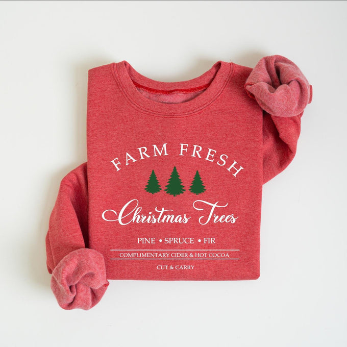 Cute Christmas Tree Sweatshirt: Xmas Farm Fresh Tree Shirt, Holiday Family Party Gift