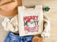 Merry Christmas Santa Sweatshirt: Womens Holiday Gift, Xmas Shirt