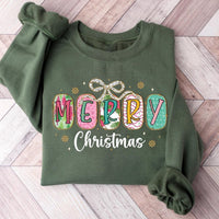 Merry Christmas Sweatshirt: Womens Holiday Gift, Xmas Shirt