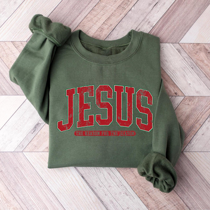 Religious Christmas Sweatshirt: Jesus Is The Reason For The Season, Cute Jesus Lover Gift
