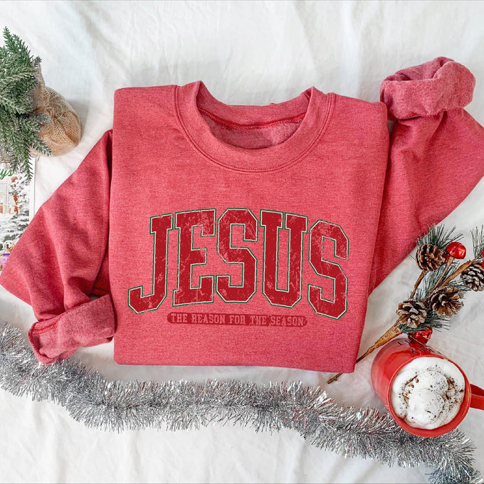Religious Christmas Sweatshirt: Jesus Is The Reason For The Season, Cute Jesus Lover Gift