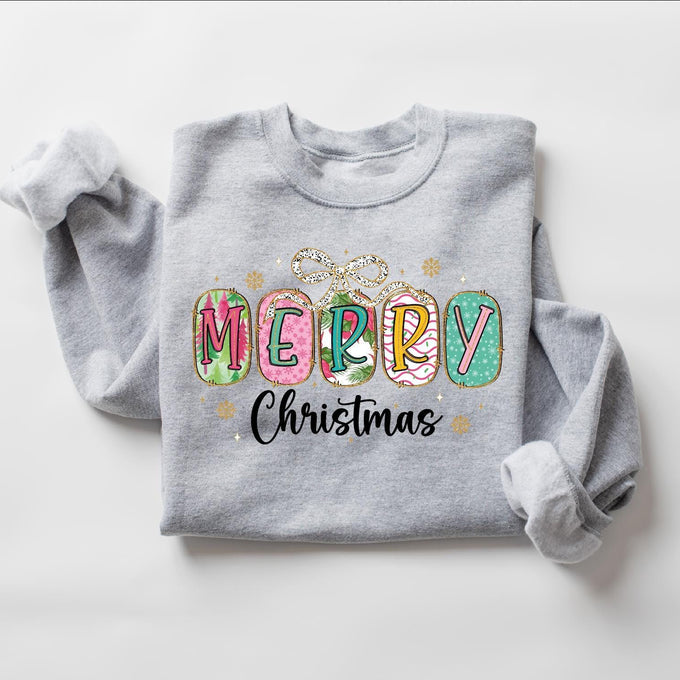 Merry Christmas Sweatshirt: Womens Holiday Gift, Xmas Shirt