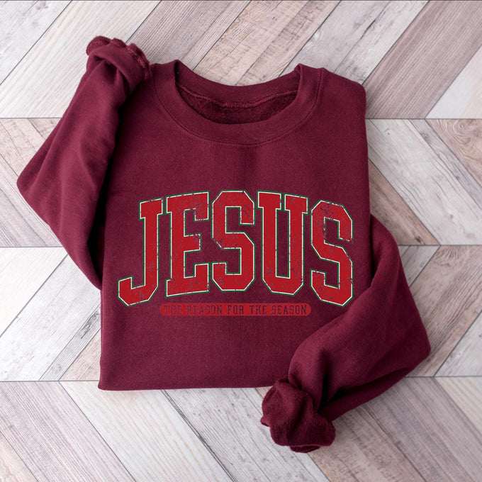Religious Christmas Sweatshirt: Jesus Is The Reason For The Season, Cute Jesus Lover Gift