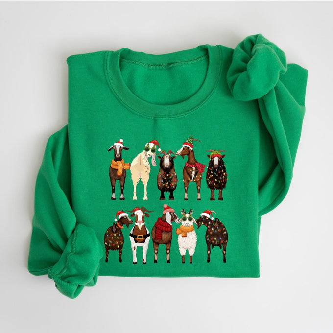 Christmas Goats Sweatshirt, Santa Goats Shirt, Animal Lover Gift