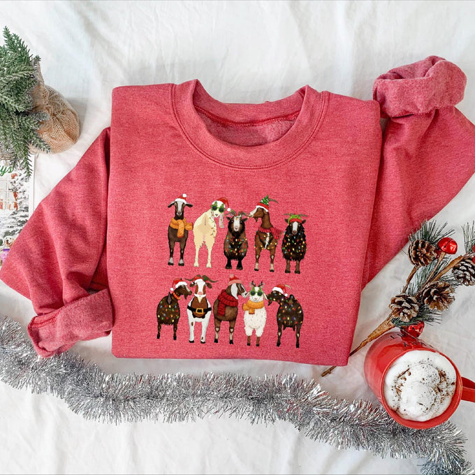 Christmas Goats Sweatshirt, Santa Goats Shirt, Animal Lover Gift