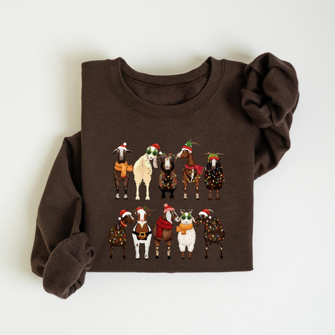 Christmas Goats Sweatshirt, Santa Goats Shirt, Animal Lover Gift