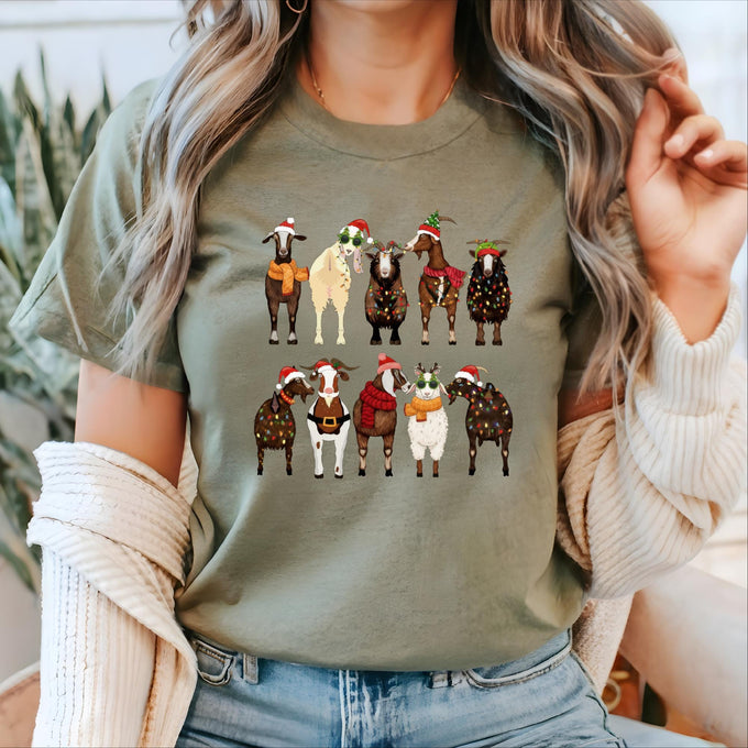 Christmas Goats Sweatshirt, Santa Goats Shirt, Animal Lover Gift