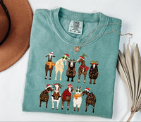 Comfort Colors® Christmas Goats Shirt, Animal Lover Gift, Santa Goats Tee