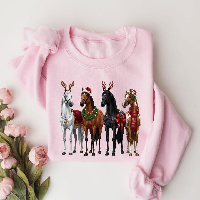 Horse Christmas Sweatshirt, Funny Xmas Shirt, Horse Lover Gift