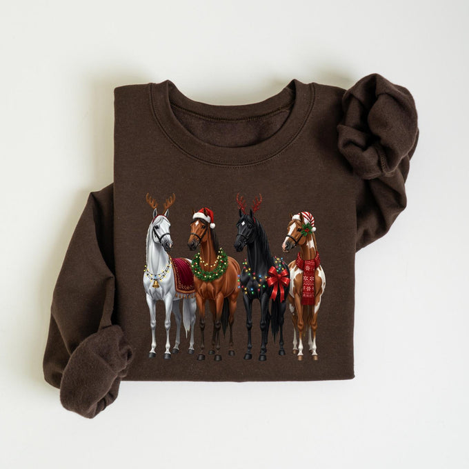 Horse Christmas Sweatshirt, Funny Xmas Shirt, Horse Lover Gift