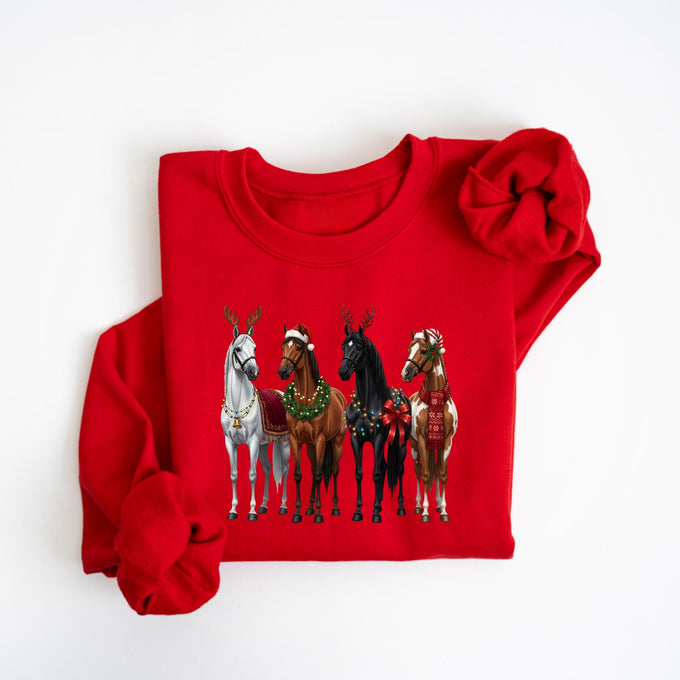 Horse Christmas Sweatshirt, Funny Xmas Shirt, Horse Lover Gift