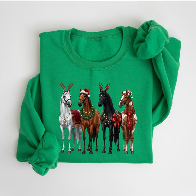 Horse Christmas Sweatshirt, Funny Xmas Shirt, Horse Lover Gift
