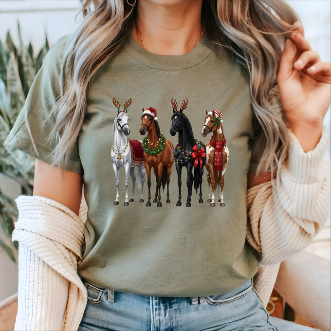 Horse Christmas Sweatshirt, Funny Xmas Shirt, Horse Lover Gift
