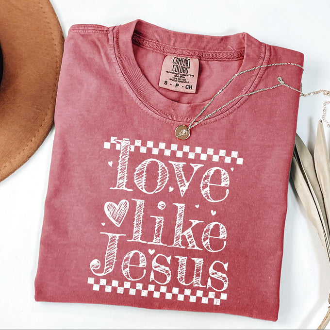 Comfort Colors® Love Like Jesus Valentines Long Sleeve Shirt, Faith Based Christian Shirt, Womens Religious Tee, Jesus Lover Gift