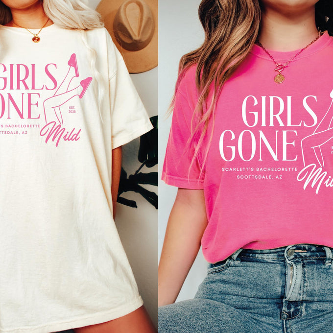 Custom Bachelorette Party T-Shirt, Girls Gone Mild Spa Day