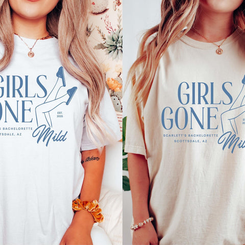 Custom Bachelorette Party T-Shirt, Girls Gone Mild Spa Day