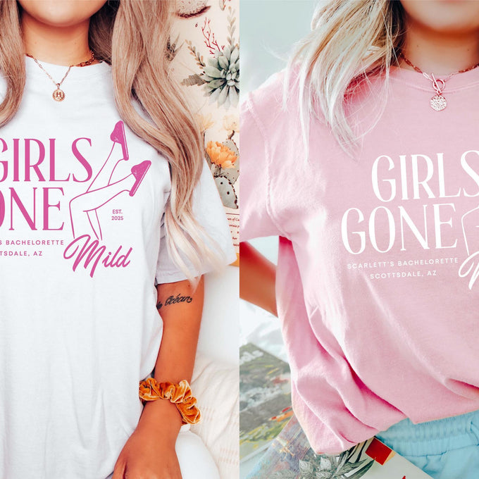 Custom Bachelorette Party T-Shirt, Girls Gone Mild Spa Day