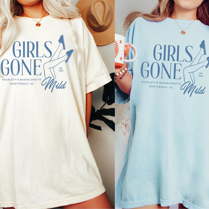 Custom Bachelorette Party T-Shirt, Girls Gone Mild Spa Day