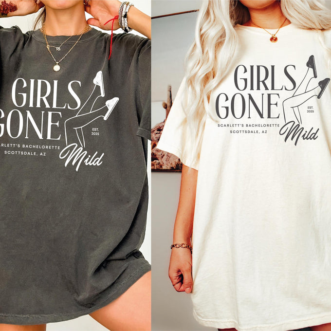 Custom Bachelorette Party T-Shirt, Girls Gone Mild Spa Day