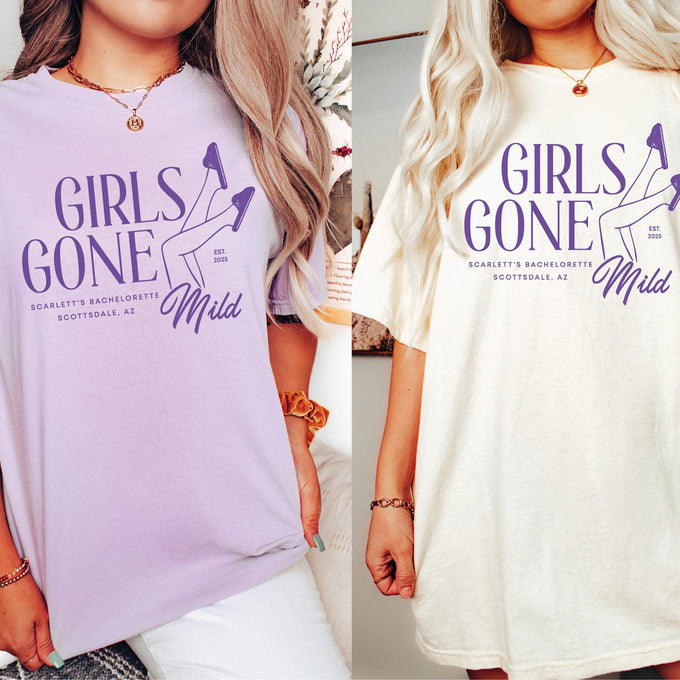 Custom Bachelorette Party T-Shirt, Girls Gone Mild Spa Day
