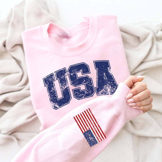 Retro USA Sweatshirt, Patriotic American Flag Tee, Fourth of July America 250th Birthday Gift