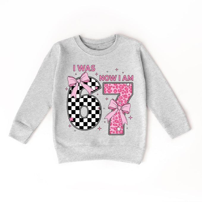 Birthday Girl T-shirt, I Was 6 Now 7, Coquette Bow Outfit