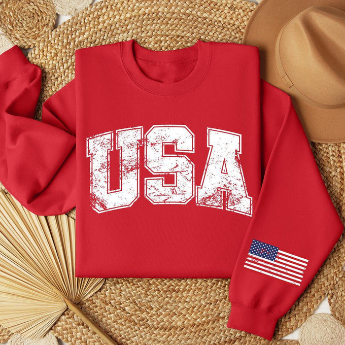 Retro USA Sweatshirt, Patriotic American Flag Tee, Fourth of July America 250th Birthday Gift