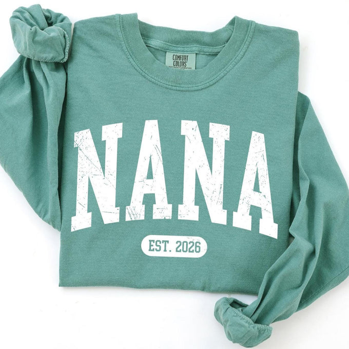 Comfort Colors® Custom Nana Est 2026 T-Shirt, Mothers Day Grandma Gift