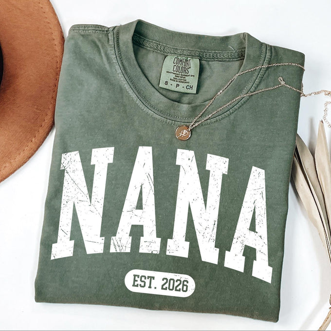 Comfort Colors® Custom Nana Est 2026 T-Shirt, Mothers Day Grandma Gift