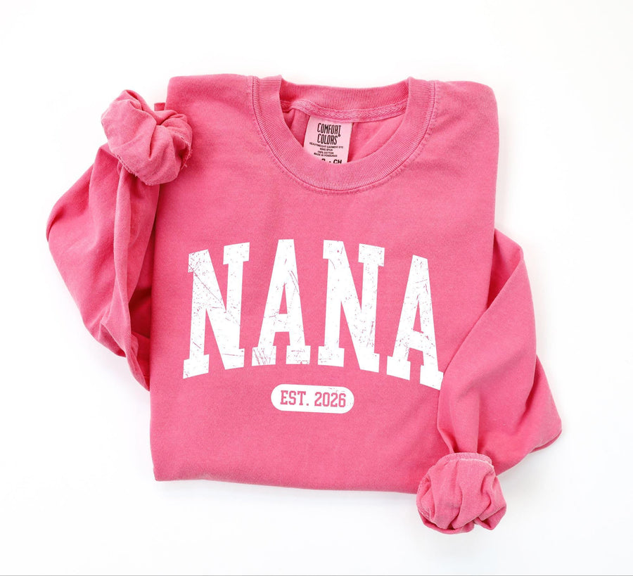 Comfort Colors® Custom Nana Est 2026 T-Shirt, Mothers Day Grandma Gift