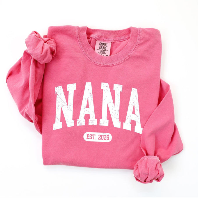 Comfort Colors® Custom Nana Est 2026 T-Shirt, Mothers Day Grandma Gift