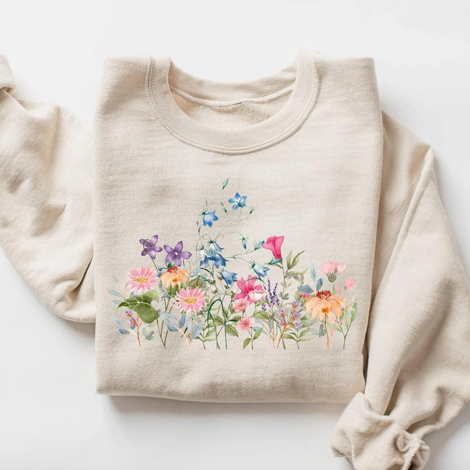 Flowers Sweatshirt, Mama Wildflowers Sweatshirt, Cute Mothers Day Gift
