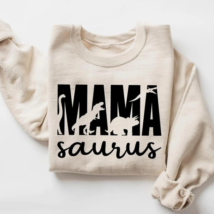 Mama Saurus Sweatshirt, Dinosaur Mom Sweatshirt, Cute Mama Sweatshirt, Funny Mom Sweatshirt, Mothers Day Gift, Unique Mama Sweatshirt