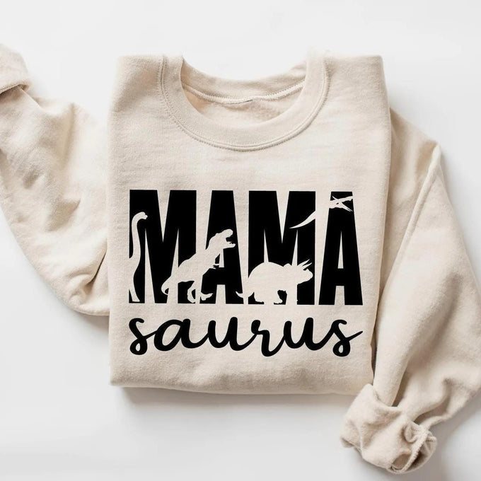 Mama Saurus Sweatshirt, Dinosaur Mom Sweatshirt, Cute Mama Sweatshirt, Funny Mom Sweatshirt, Mothers Day Gift, Unique Mama Sweatshirt
