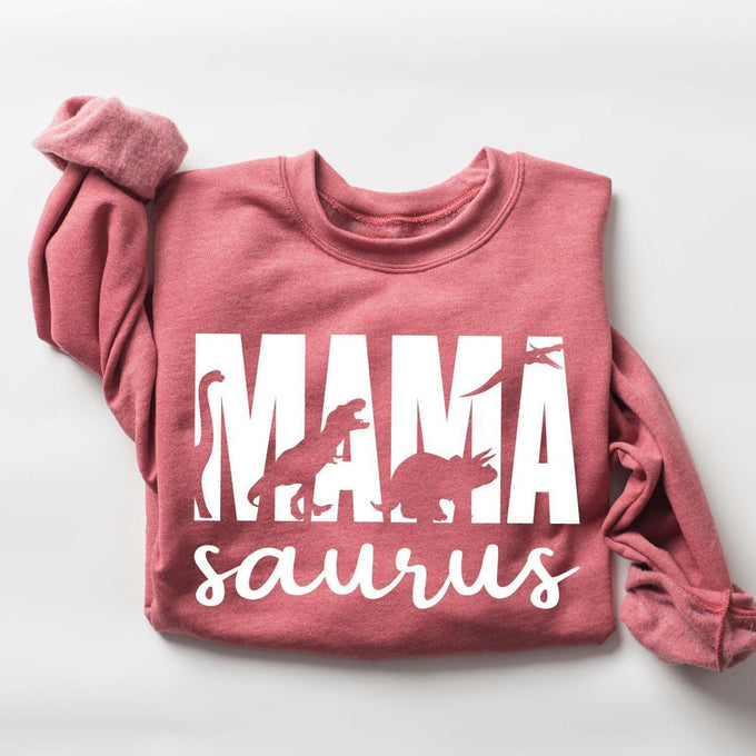 Mama Saurus Sweatshirt, Dinosaur Mom Sweatshirt, Cute Mama Sweatshirt, Funny Mom Sweatshirt, Mothers Day Gift, Unique Mama Sweatshirt