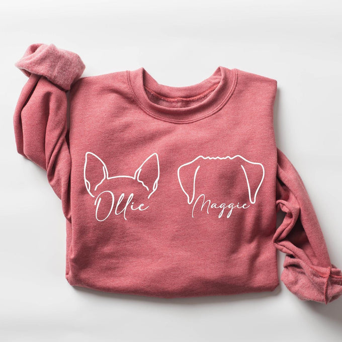 Personalized Dog Mom Ears Sweatshirt, Mothers Day Sweatshirt, Dog Lover Shirt