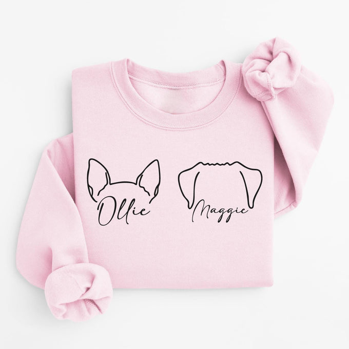 Personalized Dog Mom Ears Sweatshirt, Mothers Day Sweatshirt, Dog Lover Shirt