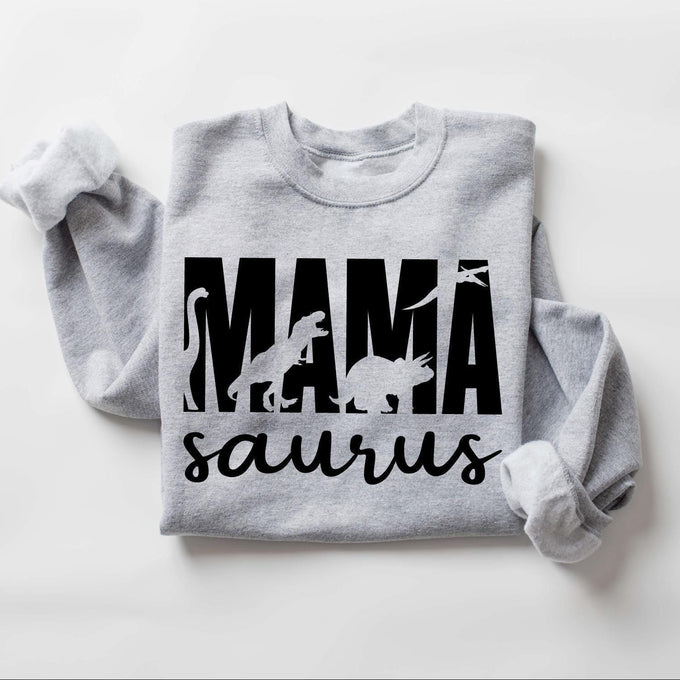 Mama Saurus Sweatshirt, Dinosaur Mom Sweatshirt, Cute Mama Sweatshirt, Funny Mom Sweatshirt, Mothers Day Gift, Unique Mama Sweatshirt