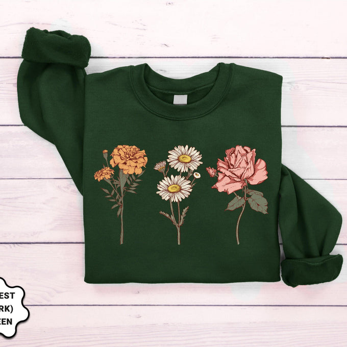Personalized Birth Month Flower Sweatshirt, Grandma Sweatshirt, Mothers Day Gift