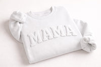 Custom Embossed Puff Mama Sweatshirt, Personalize Mom Gift