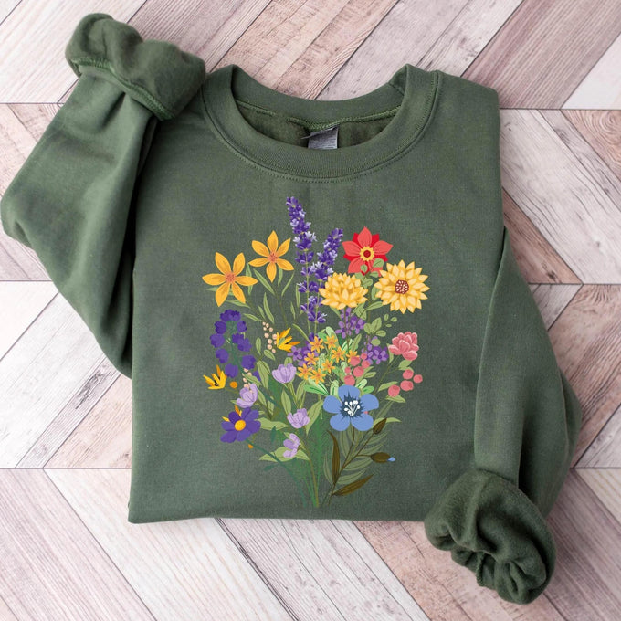 Wildflowers Sweatshirt, Mothers Day Gift, Flower Shirt for Womens, Flowers Lover Shirt