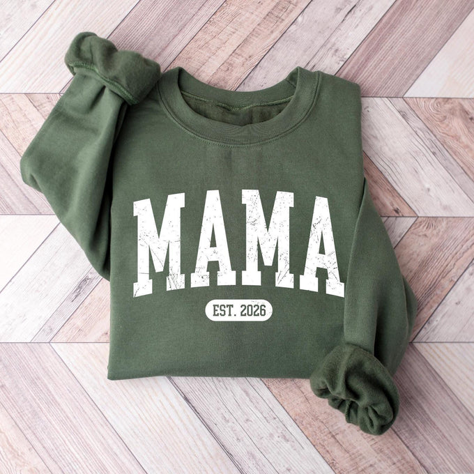 Personalized Mama Sweatshirt, Pregnancy Announcement, Mothers Day Gift