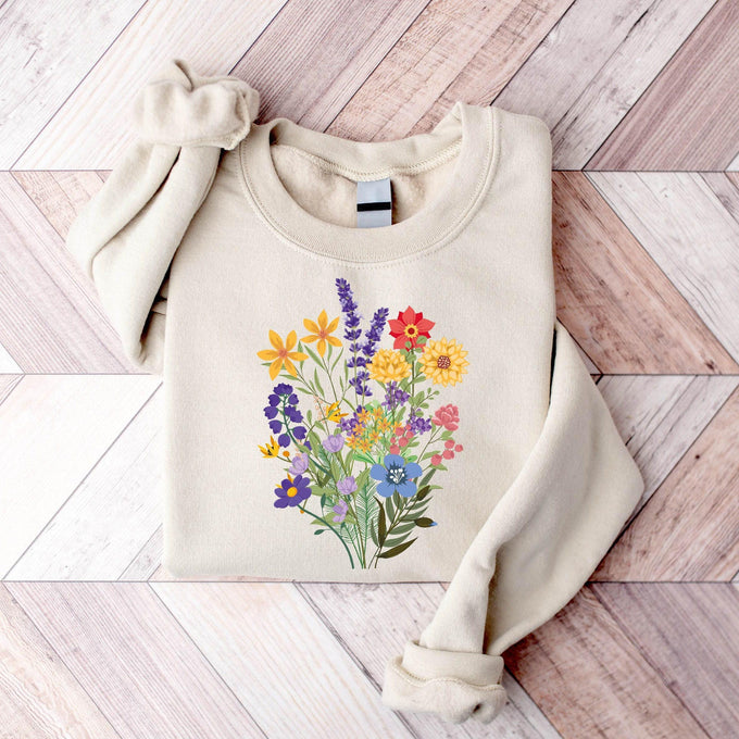 Wildflowers Sweatshirt, Mothers Day Gift, Flower Shirt for Womens, Flowers Lover Shirt