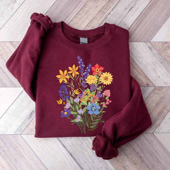 Wildflowers Sweatshirt, Mothers Day Gift, Flower Shirt for Womens, Flowers Lover Shirt