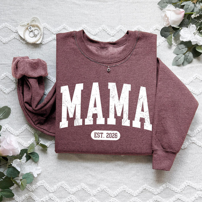 Personalized Mama Sweatshirt, Pregnancy Announcement, Mothers Day Gift